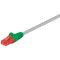CAT 6 Crossover-Patchkabel, U/UTP, grau, grün, 1m- VPE: 1