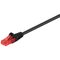 CAT 6 Patchkabel, U/UTP, schwarz, 1m- VPE: 1