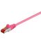 CAT 6 Patchkabel, S/FTP (PiMF), magenta, 0.5m- VPE: 1
