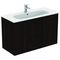 IDS Waschtisch/Möbel-Paket i.life A 100cm, Griff Schwarz Coffee Oak IDEAL STANDARD