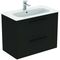 IDS Waschtisch/Möbel-Paket i.life A 80cm, Griff Schwarz Carbongrau matt IDEAL STANDARD