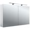 Emco LED-Lichtspiegelschrank MEE Aufputz, 1200x746mm, 2-türig Aluminium EMCO
