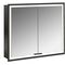 Emco LED-Lichtsp.schr. PRIME FACELIFT UP 800x730mm 2-türig schwarz/spiegel EMCO