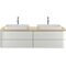 Duravit Konsolenplatte HAPPY D.2 PLUS 16x1600x550mm m 2 Ausschnitten medi Ei