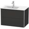 Duravit Waschtischunterbau XSQUARE 560x810x478mm Be links graphit supermatt