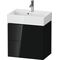 Duravit WTU Compact L-CUBE 544x584x391mm 2 Schubk schwarz hochglanz