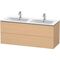 Duravit Waschtischunterbau L-CUBE 1290x481x555mm eiche natur