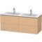 Duravit Waschtischunterbau L-CUBE 1290x481x550mm eiche natur