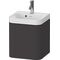 Duravit Waschtischset HAPPY D.2 PLUS 400x360mm ein Hahnloch graphit supermatt