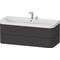 Duravit Waschtischset HAPPY D.2 PLUS 1175x490mm 2 HL graphit supermatt