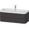 Duravit Waschtischset HAPPY D.2 PLUS 1175x490mm e Hahnloch graphit supermatt