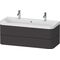 Duravit Waschtischset HAPPY D.2 PLUS 1175x490mm e Hahnloch graphit supermatt