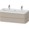 Duravit Waschtischset HAPPY D.2 PLUS 1175x490mm ein Hahnloch taupe seidenmatt