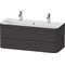 Duravit Waschtischset HAPPY D.2 PLUS 2 Schubk 1175x490mm o HL gra supermatt