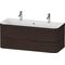 Duravit Waschtischset HAPPY D.2 PLUS 2 Schubk 1175x490mm o HL NB gebürstet