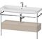 Duravit Waschtischset HAPPY D.2 PLUS 1175x490mm 2 Hahnlöcher taupe seidenmatt