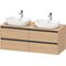 Duravit Waschtischunterbau Ketho.2 1400x568x550mm Be beidseitig eiche natur