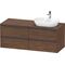 Duravit Waschtischunterbau Ketho.2 1400x568x550mm Be rechts nussbaum dunkel