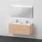 DU XBase Möbel-Set 1300x490mm,WT m. HL 2 WTU m. Schubk.2, Spiegel, Eiche Natur