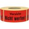Warnetiketten Maße 145x70mm Papier rot Vorsicht Nicht werfen TRANSPAK
