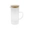 Glaskaraffe m. Bambusdeckel 1l - 6 VPE