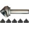 Fasenfräserset TCGX D.25mm Schaft-D.12mm 6-tlg.vern.m.5xWSP TCGX 163504 PMK40 TW