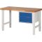 Werkbank Ser.BK 650 B1500xT700xH790-1140mm Buche lichtgrau/blau 2 Schubl.TECWERK